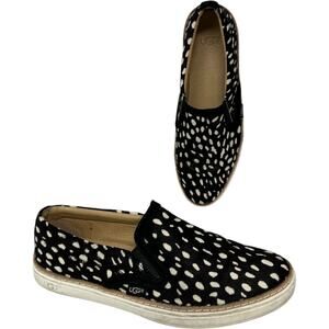 UGG Soleda Exotic Slip On Shoe Womens 6.5 Cow Calf Hair Sneaker Luxury Flats